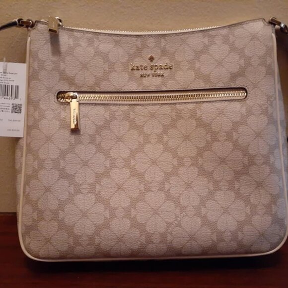 Kate Spade Signature Flower Large Swingpack Crossbody Bag - Dark Beige NWT - Picture 2 of 7